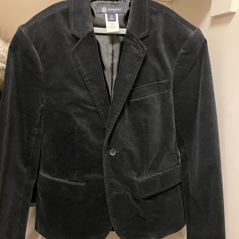 Crewcuts boys black velvet blazer